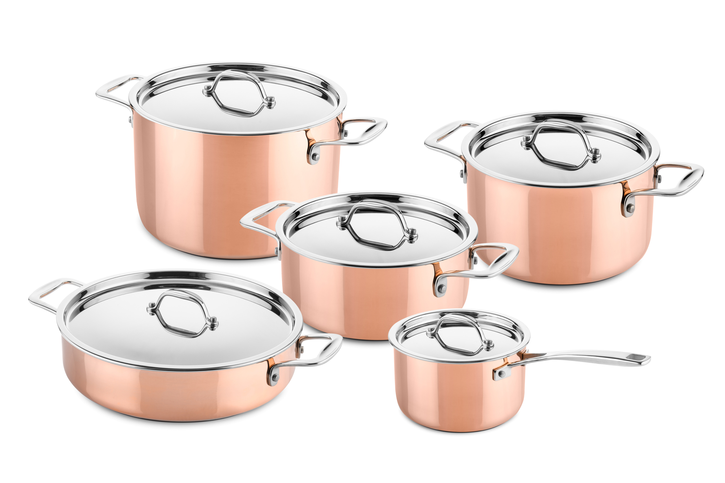 5 pcs copper cookware set (suitable for induction) - DUCQ cookware